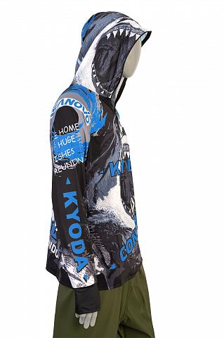 Фото джерси с капюшоном kyoda, цвет серо-синий, размер xl
