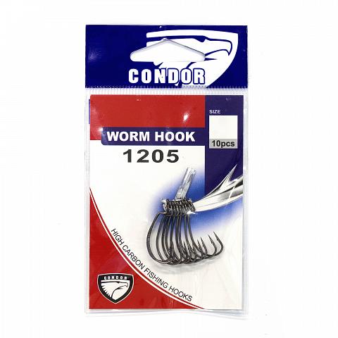 Фото крючок офсетный condor worm hook №10 bn (50 шт/упак)