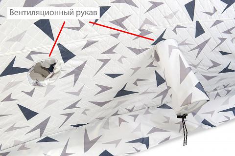 Фото палатка куб "condor" зимняя утепленная 2,4 х 2,4 х 2,15  белый камуфляж